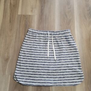 Striped Navy and White Drawstring Skirt Size M/L